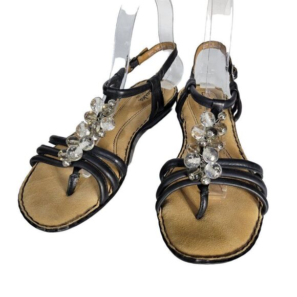 Clarks Bendables Beaded Leather Strappy Sandals (8M) - Picture 1 of 11